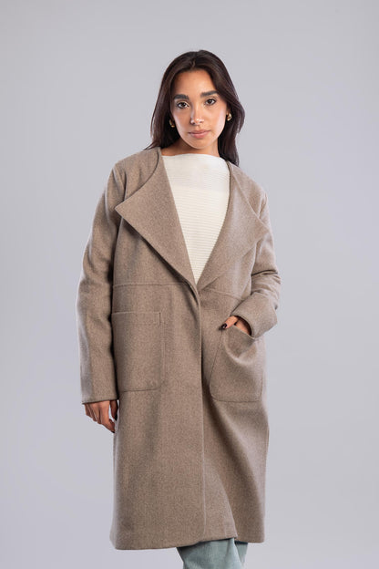 A wool-blend overcoat