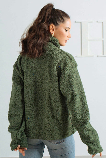 Teddy Fur Jacket - Olive