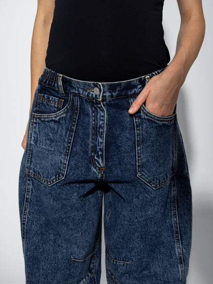 Denim Solid Balloon-Fit Maternity Jeans