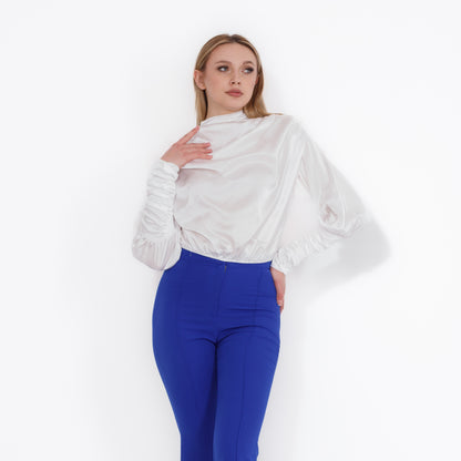 High Neck Satin Blouse