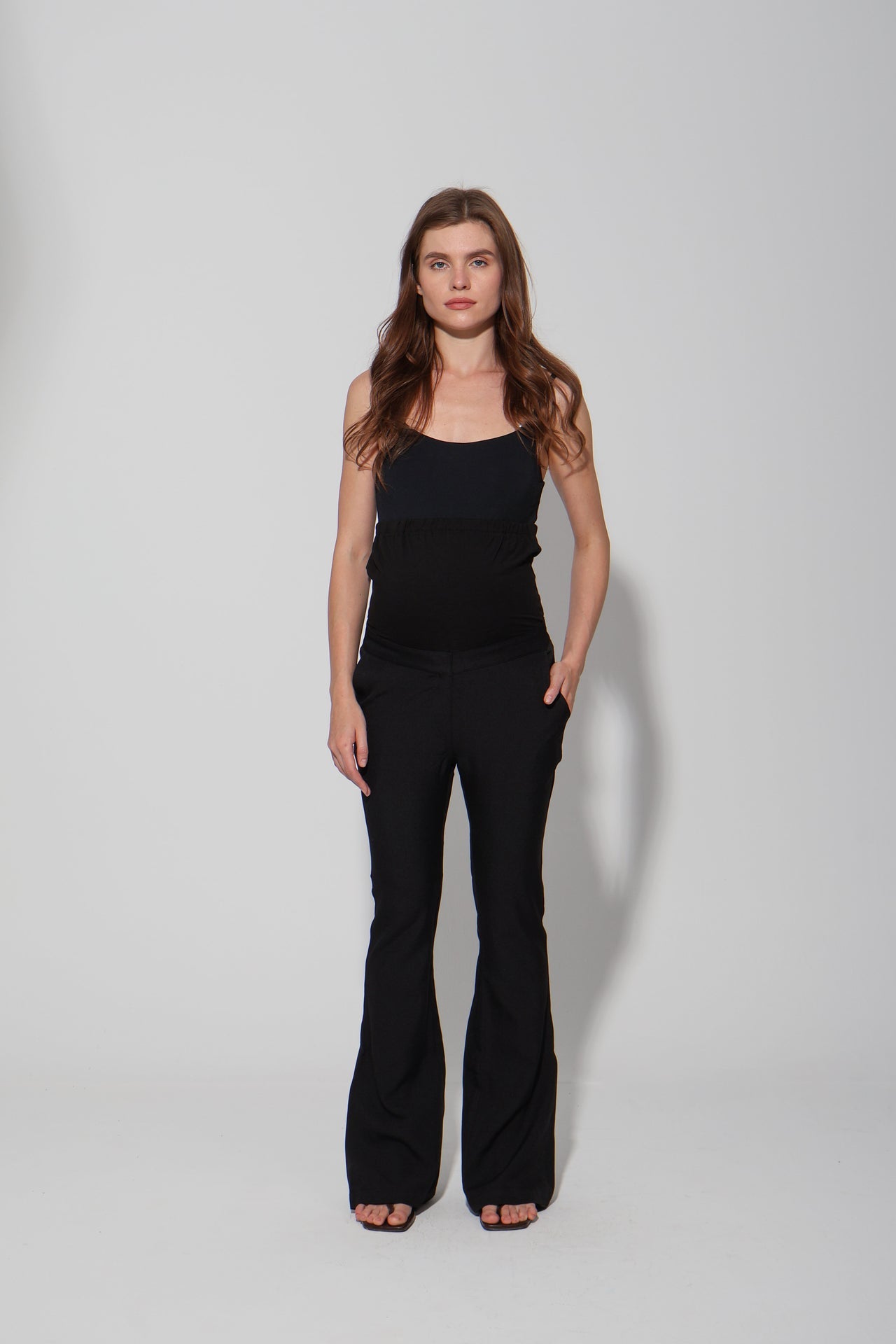 Plain Over-Belly Flare Maternity Pants