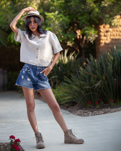 Beige Linen shirt