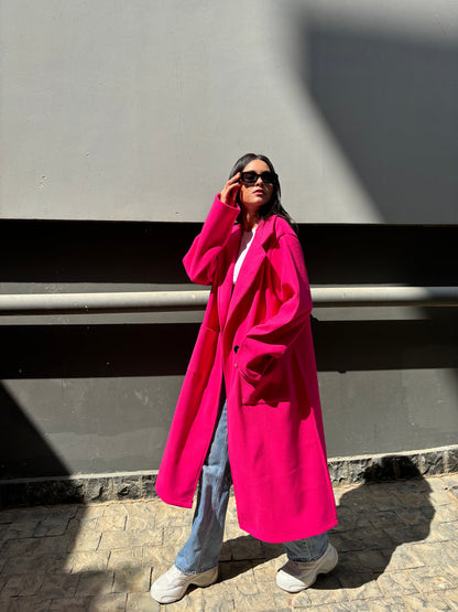 Wool Coat - Fuchsia