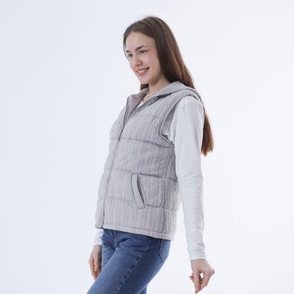 Knitted Vest with zipper-Grey