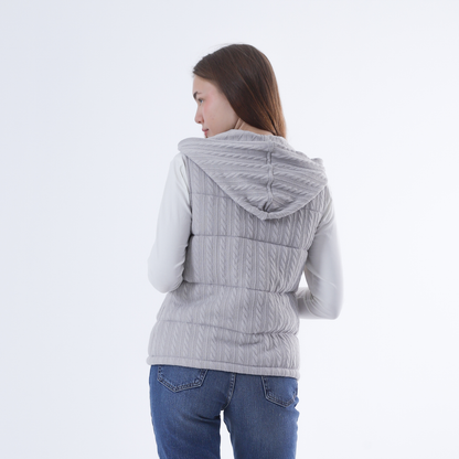 Knitted Vest with zipper-Grey