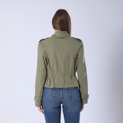 Cotton Utility Pocket Jacket – Khaki Olive