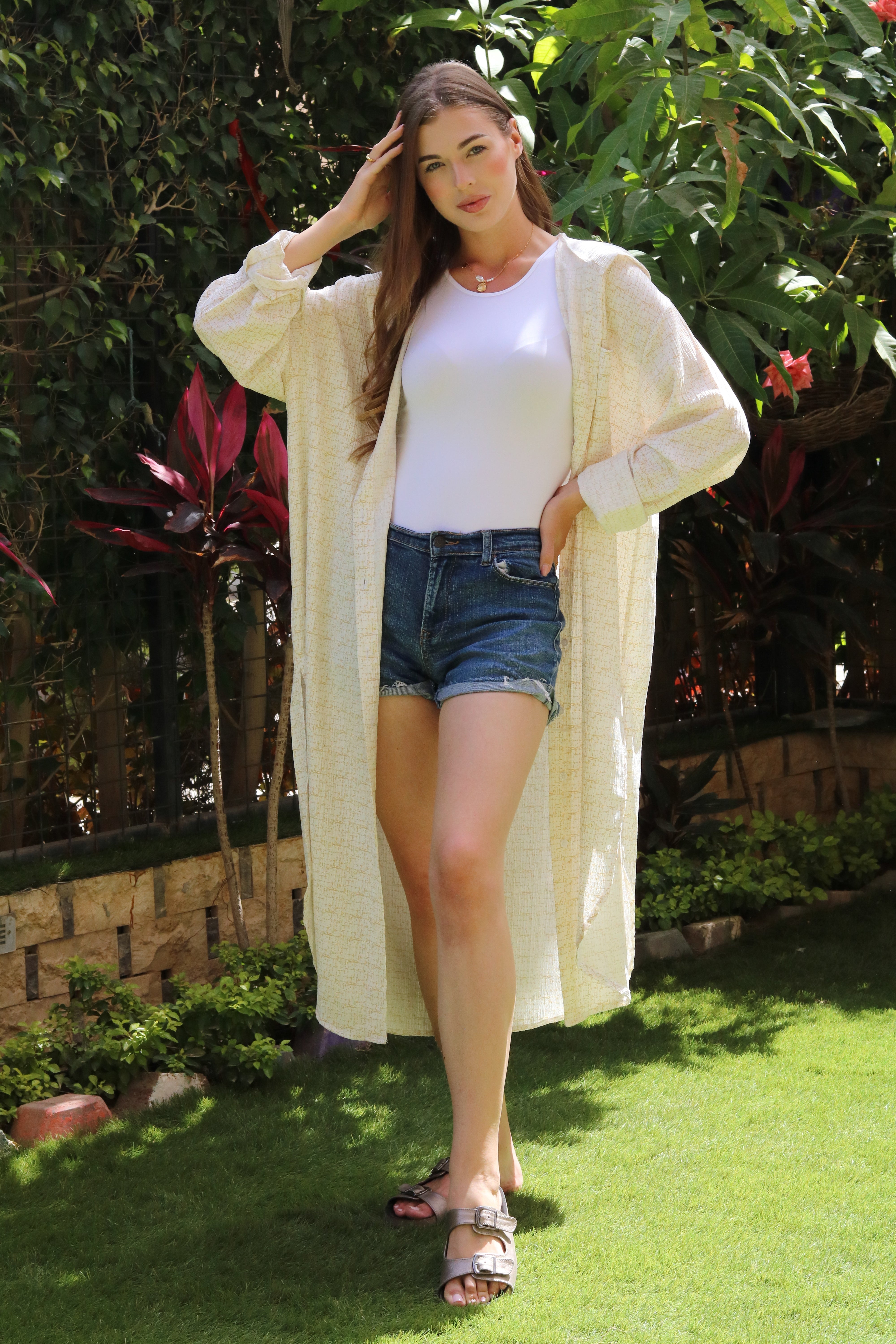 Summer Breeze Shirt Dress - Light Beige