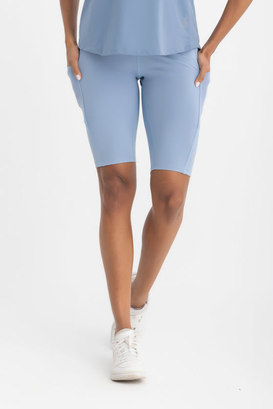 Lycra Sporty High-Waist Short - Ice Blue