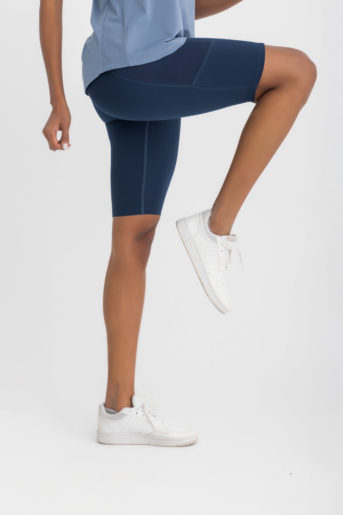 Lycra Sporty High-Waist Short - Navy