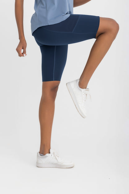 Lycra Sporty High-Waist Short - Navy