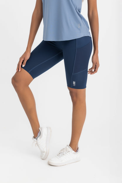 Lycra Sporty High-Waist Short - Navy