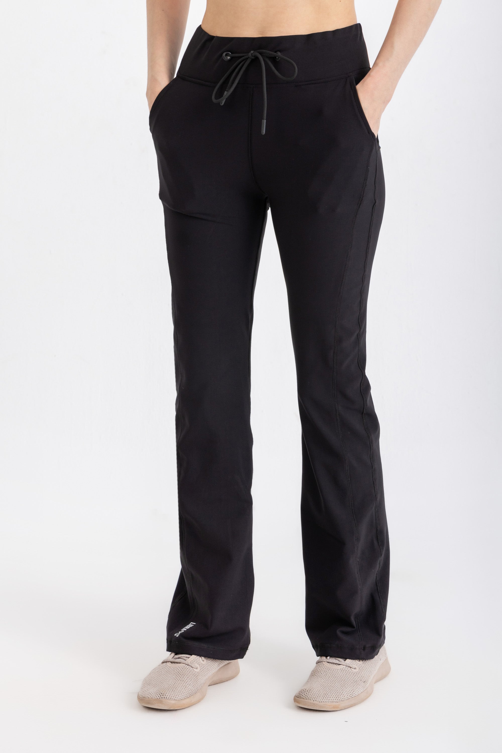 Lycra Straight Leggings - Black