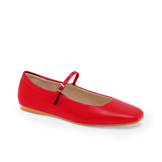 Bailatira Red Flats (Square-Toe)