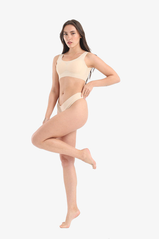 Seamless Silhouette Thong Camel-Gray