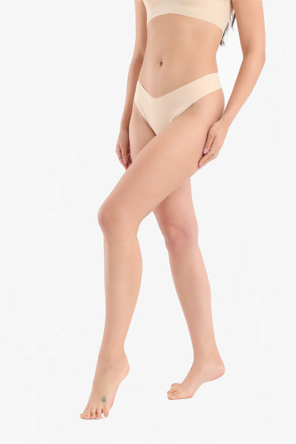 Seamless Silhouette Thong Camel-Gray