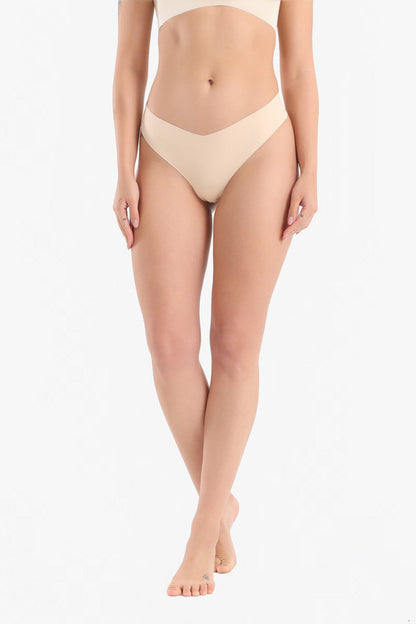 Seamless Silhouette Thong Camel-Gray