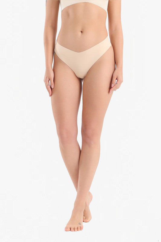 Seamless Silhouette Thong Camel-Gray