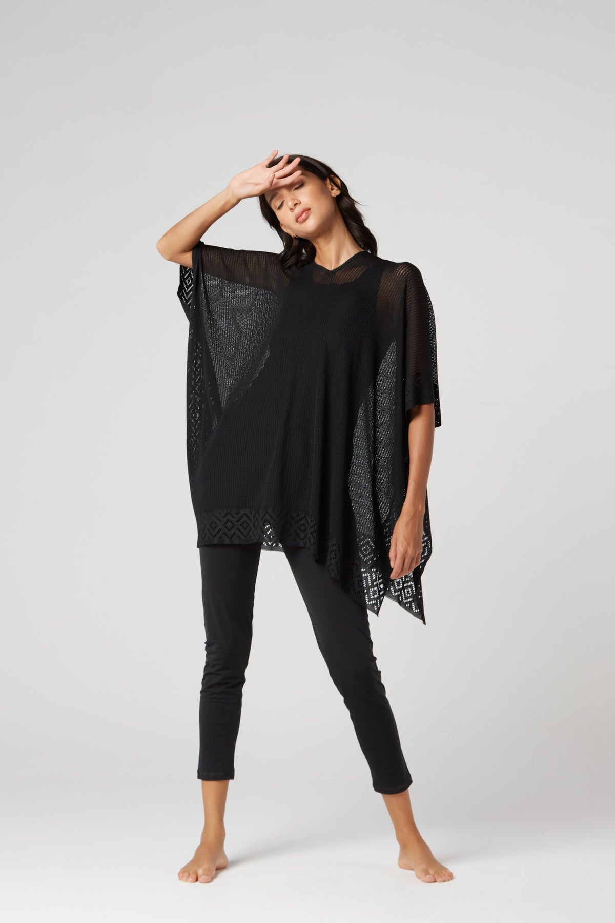 Lycra Geometric Cover-Up - Black