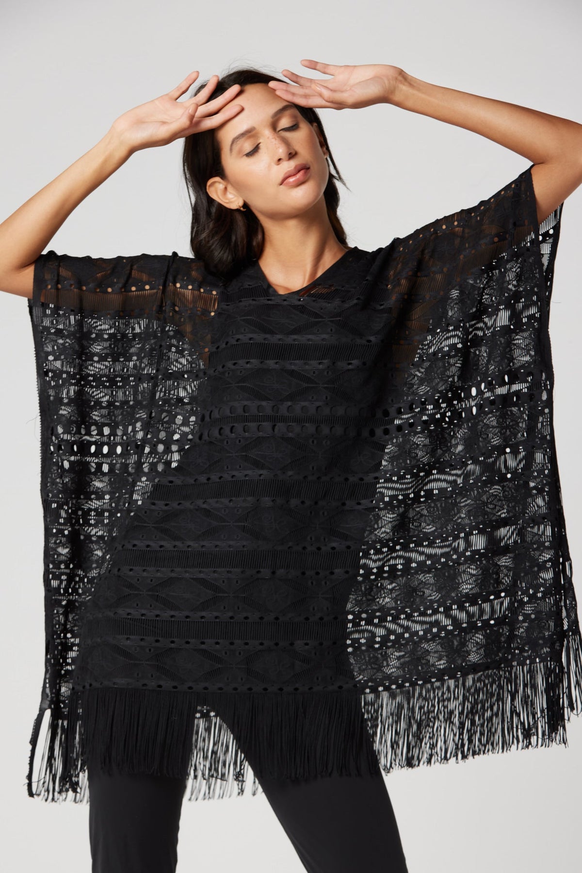 Lycra Geometric Cover-Up - Black