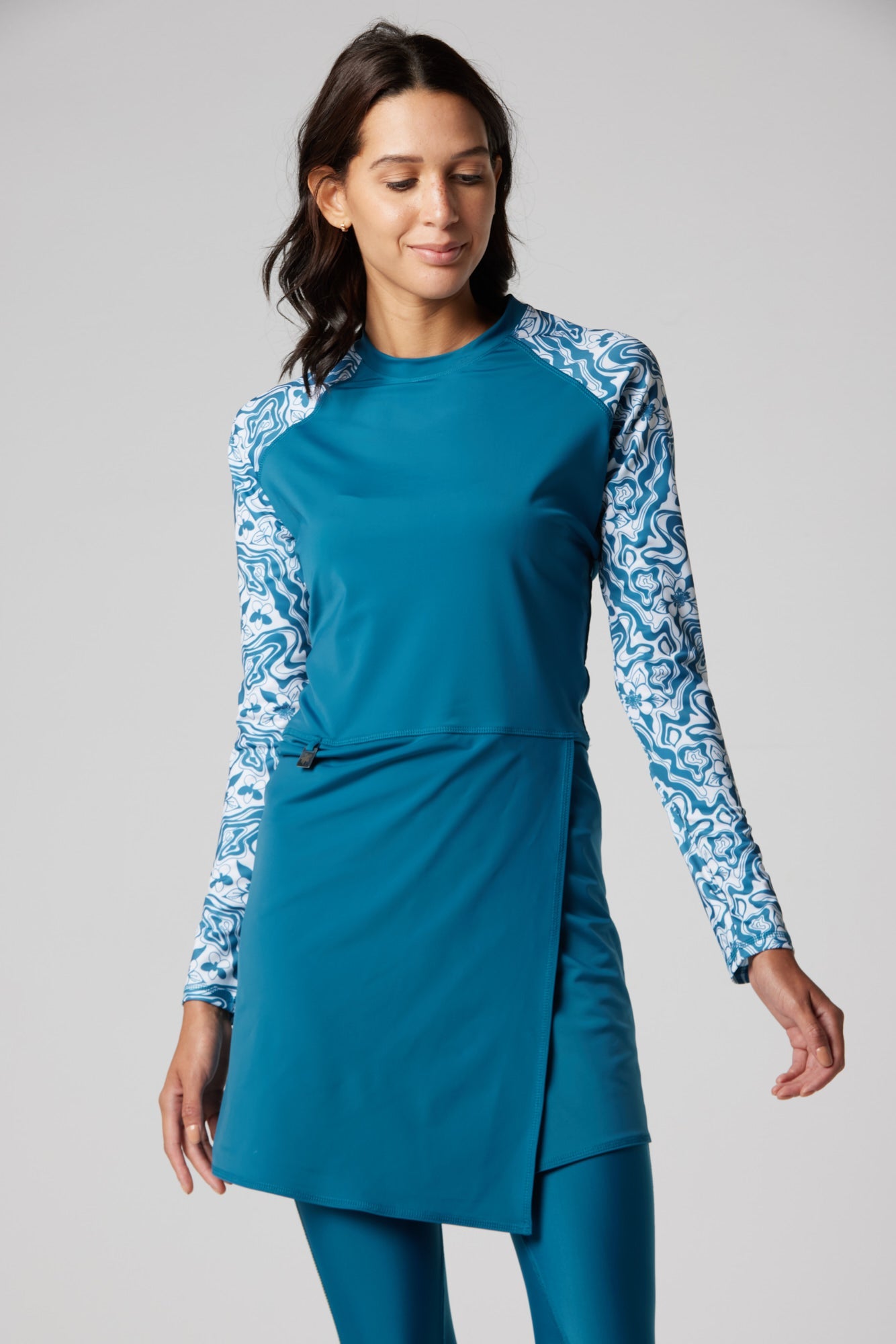 Lycra Motion Wave Swim Top - Blue