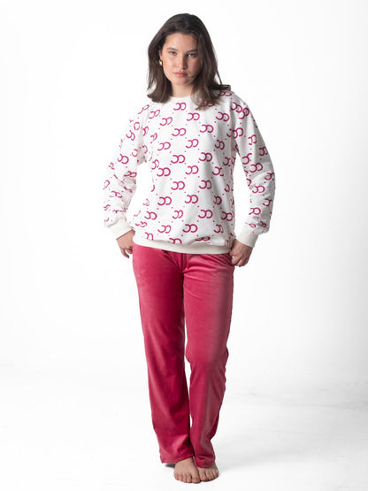 Flocked Pajama Set