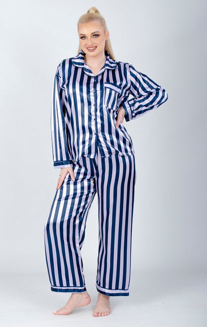 Striped Long Sleeve Pajama Set