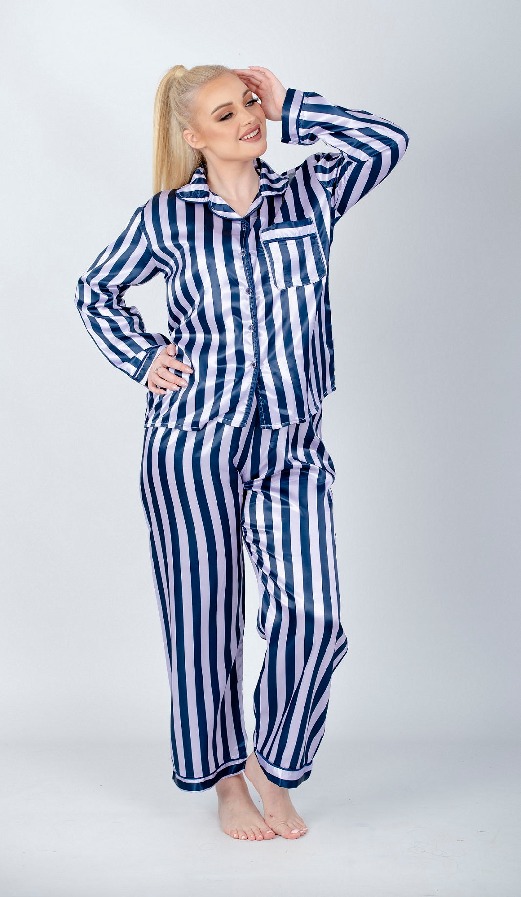 Striped Long Sleeve Pajama Set