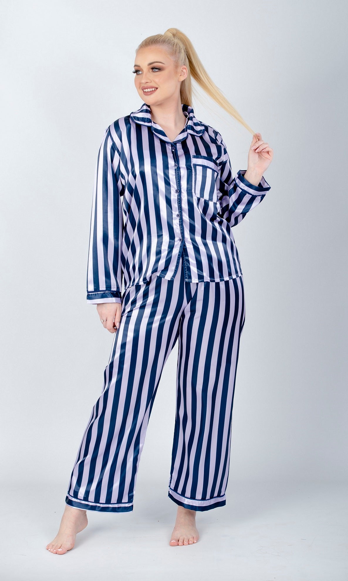 Striped Long Sleeve Pajama Set