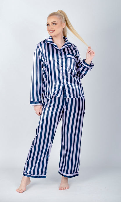 Striped Long Sleeve Pajama Set