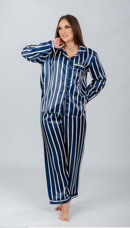 Striped Long Sleeve Pajama Set