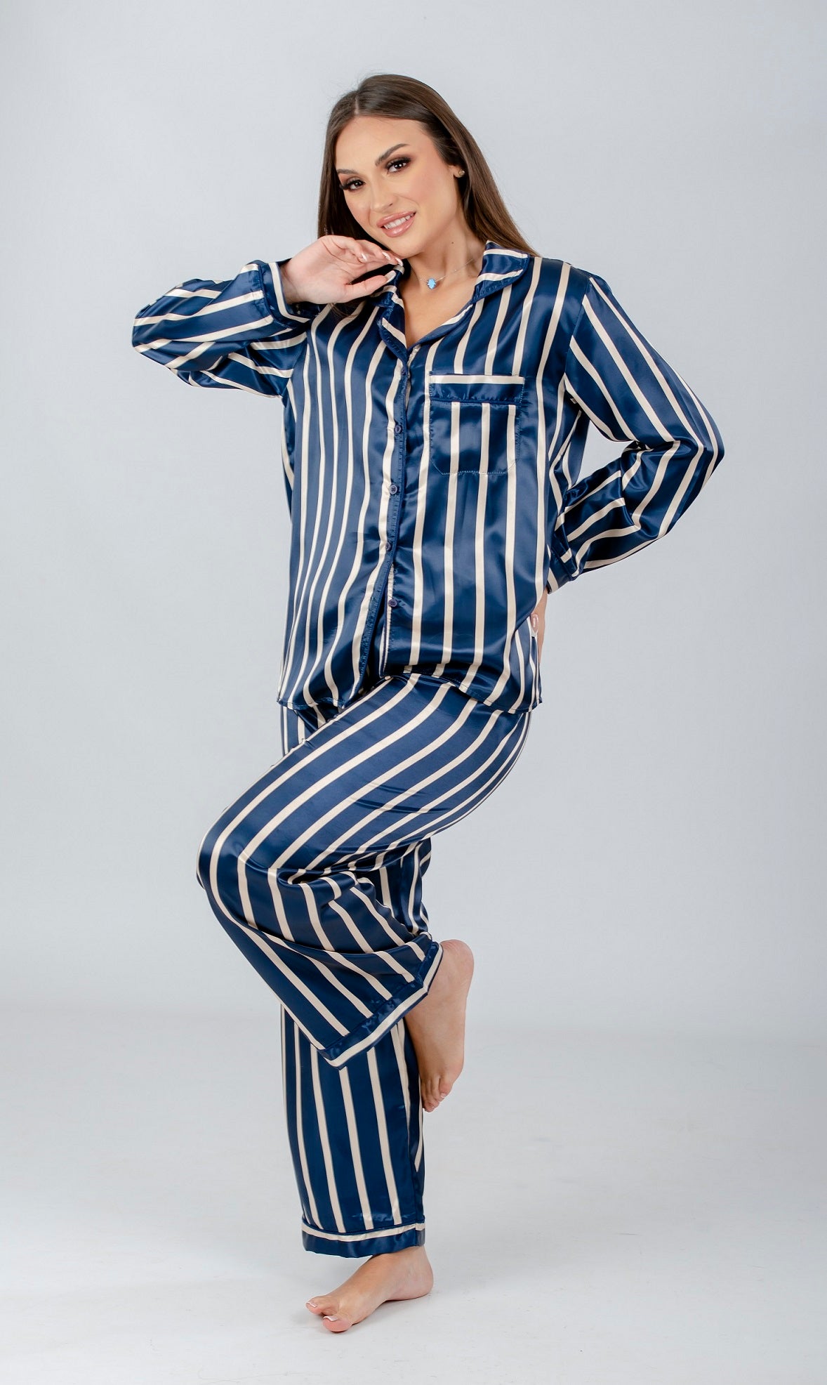 Striped Long Sleeve Pajama Set