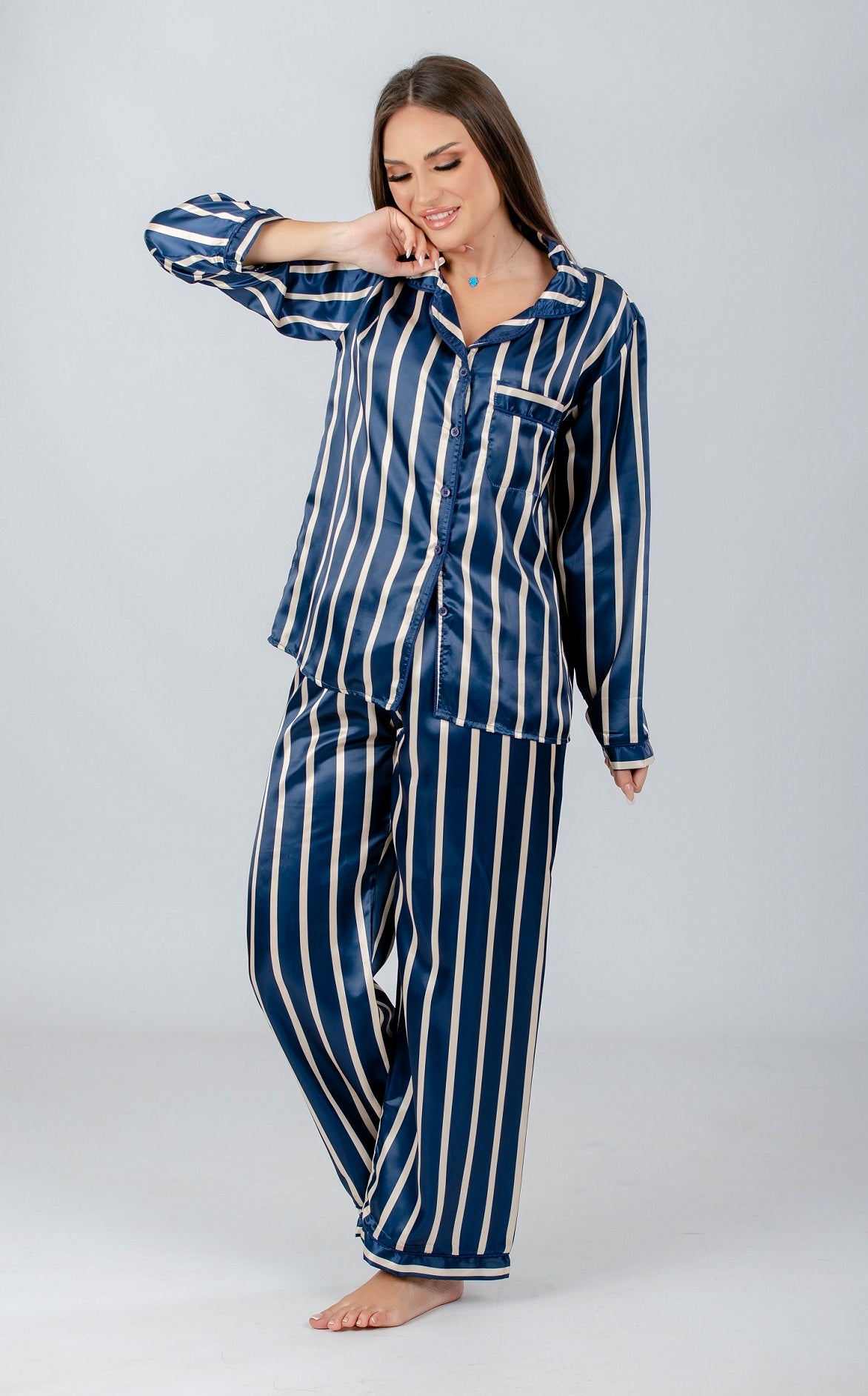 Striped Long Sleeve Pajama Set