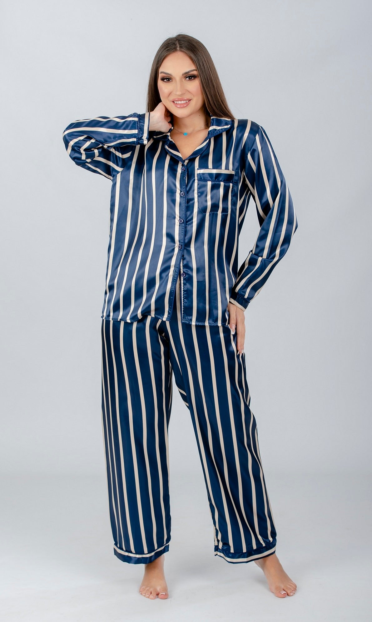 Striped Long Sleeve Pajama Set