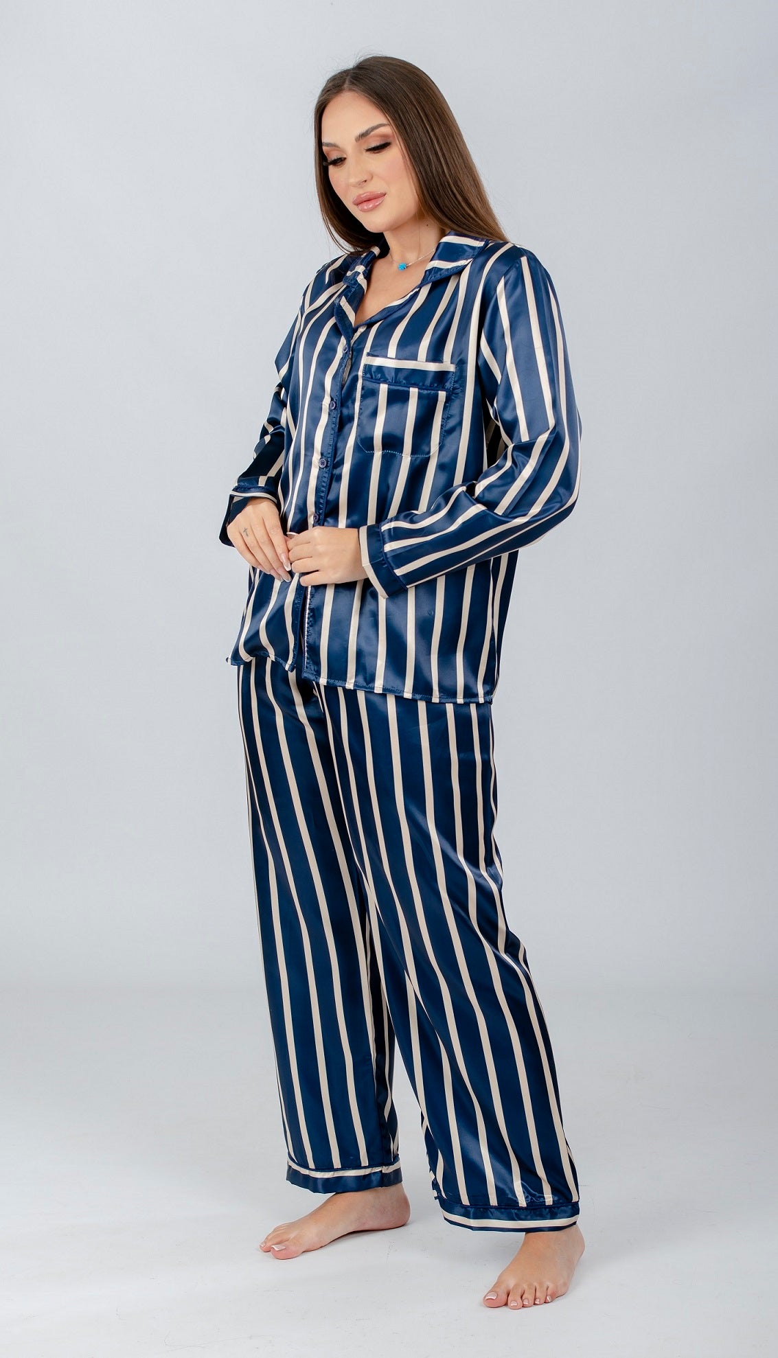 Striped Long Sleeve Pajama Set