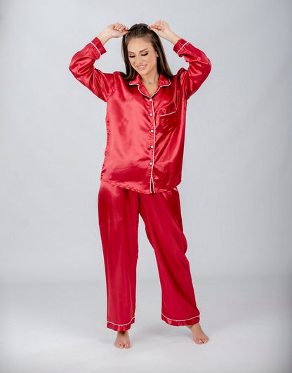 Plain Long Sleeve Pajama Set