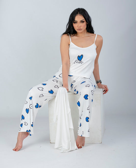 2 Pieces Elegant Heart Pajama Set