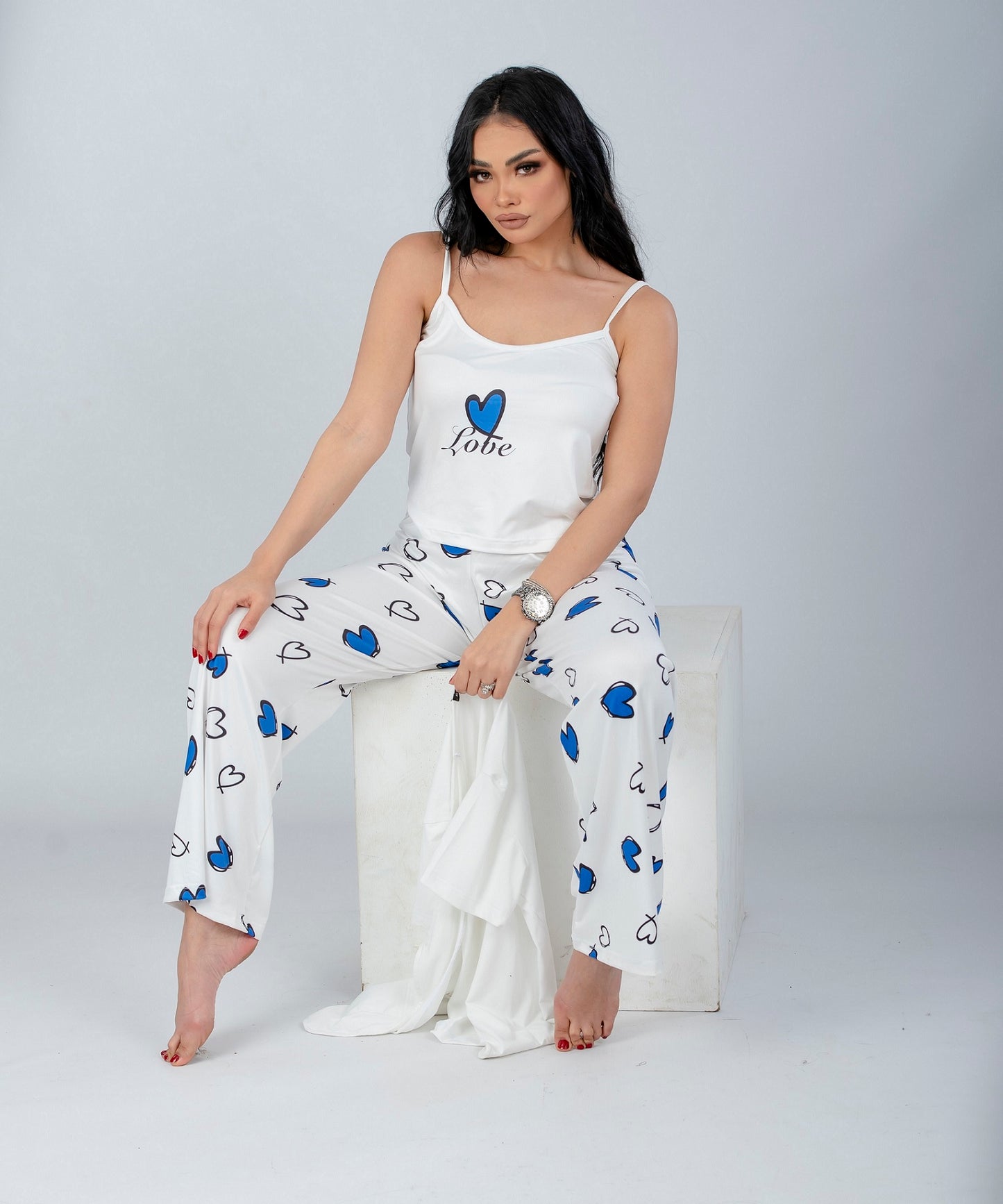 2 Pieces Elegant Heart Pajama Set