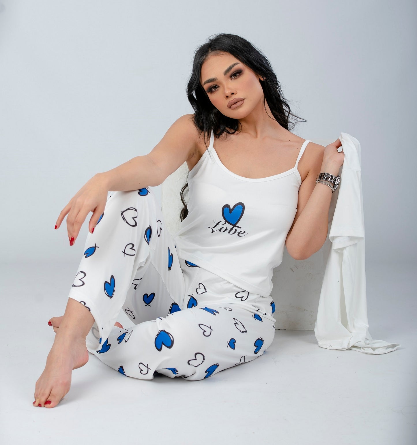 2 Pieces Elegant Heart Pajama Set