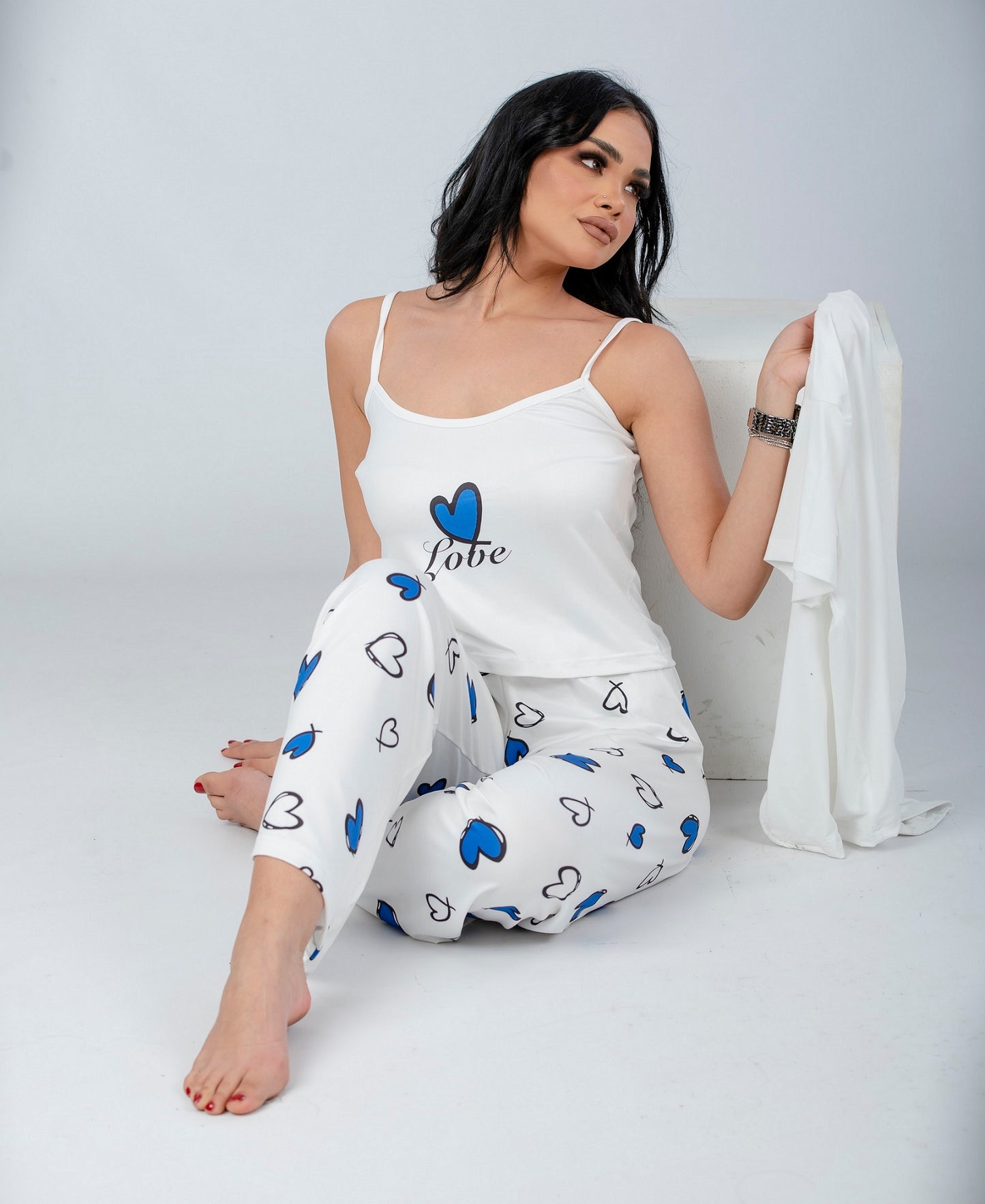 2 Pieces Elegant Heart Pajama Set