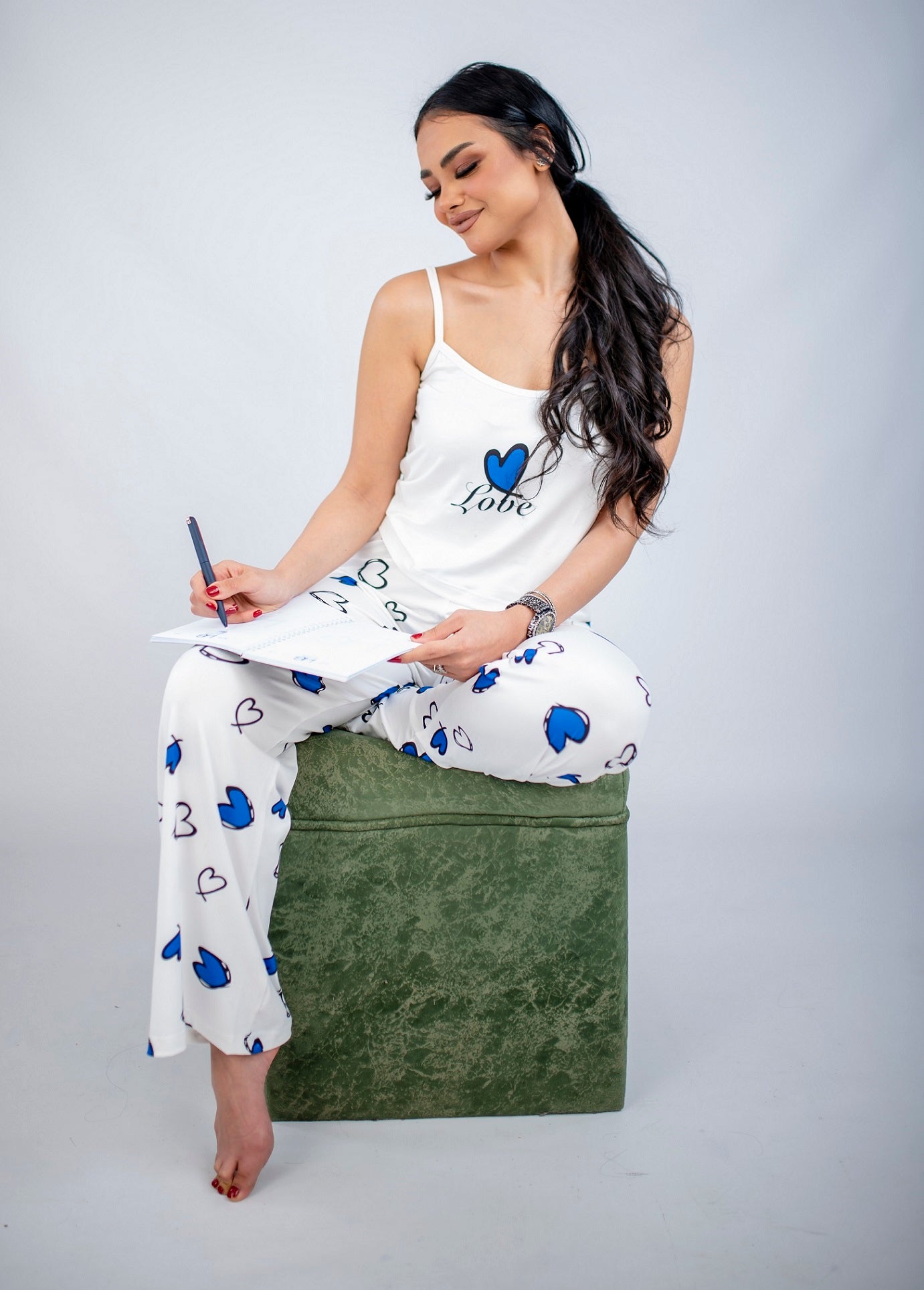 2 Pieces Elegant Heart Pajama Set