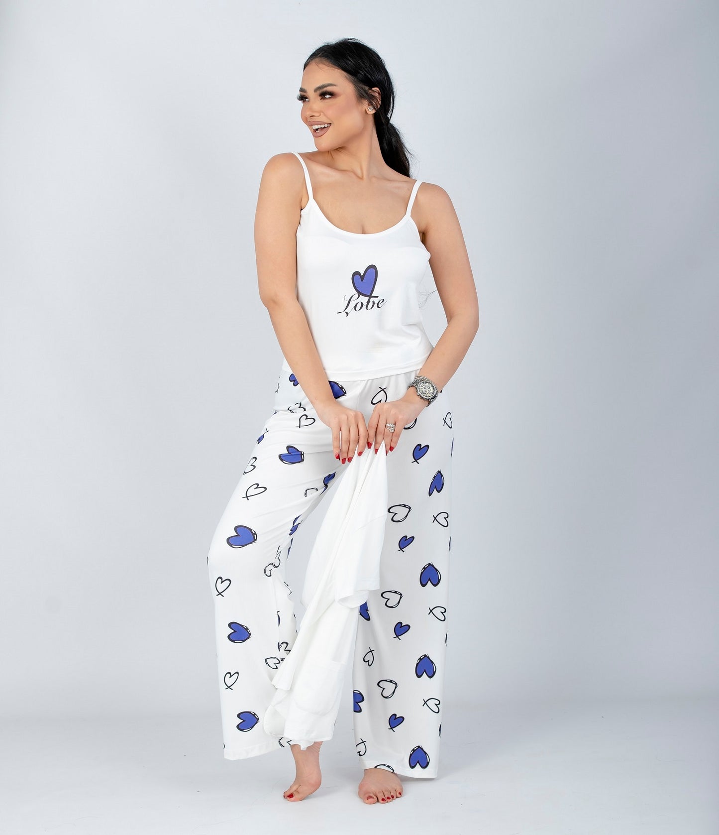 2 Pieces Elegant Heart Pajama Set