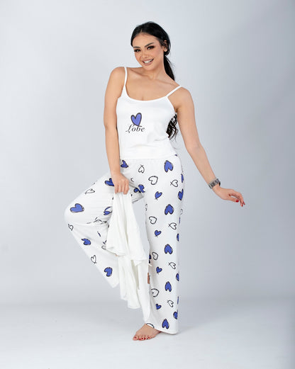 2 Pieces Elegant Heart Pajama Set