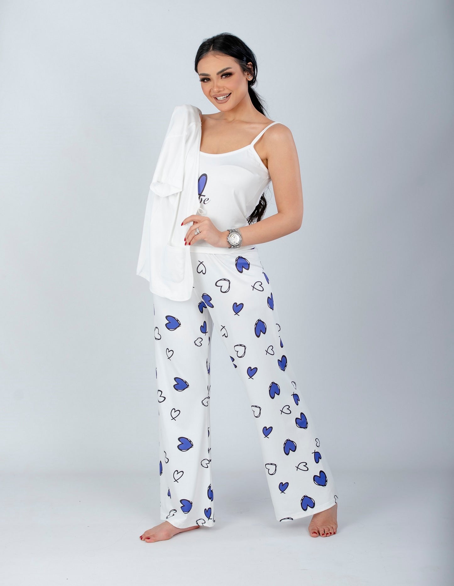 2 Pieces Elegant Heart Pajama Set