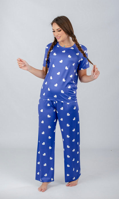 Heart Printed Pajama Set