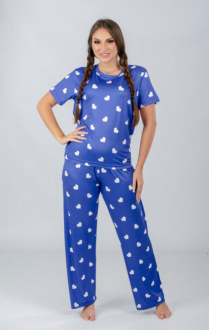 Heart Printed Pajama Set