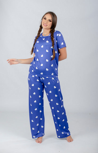 Heart Printed Pajama Set