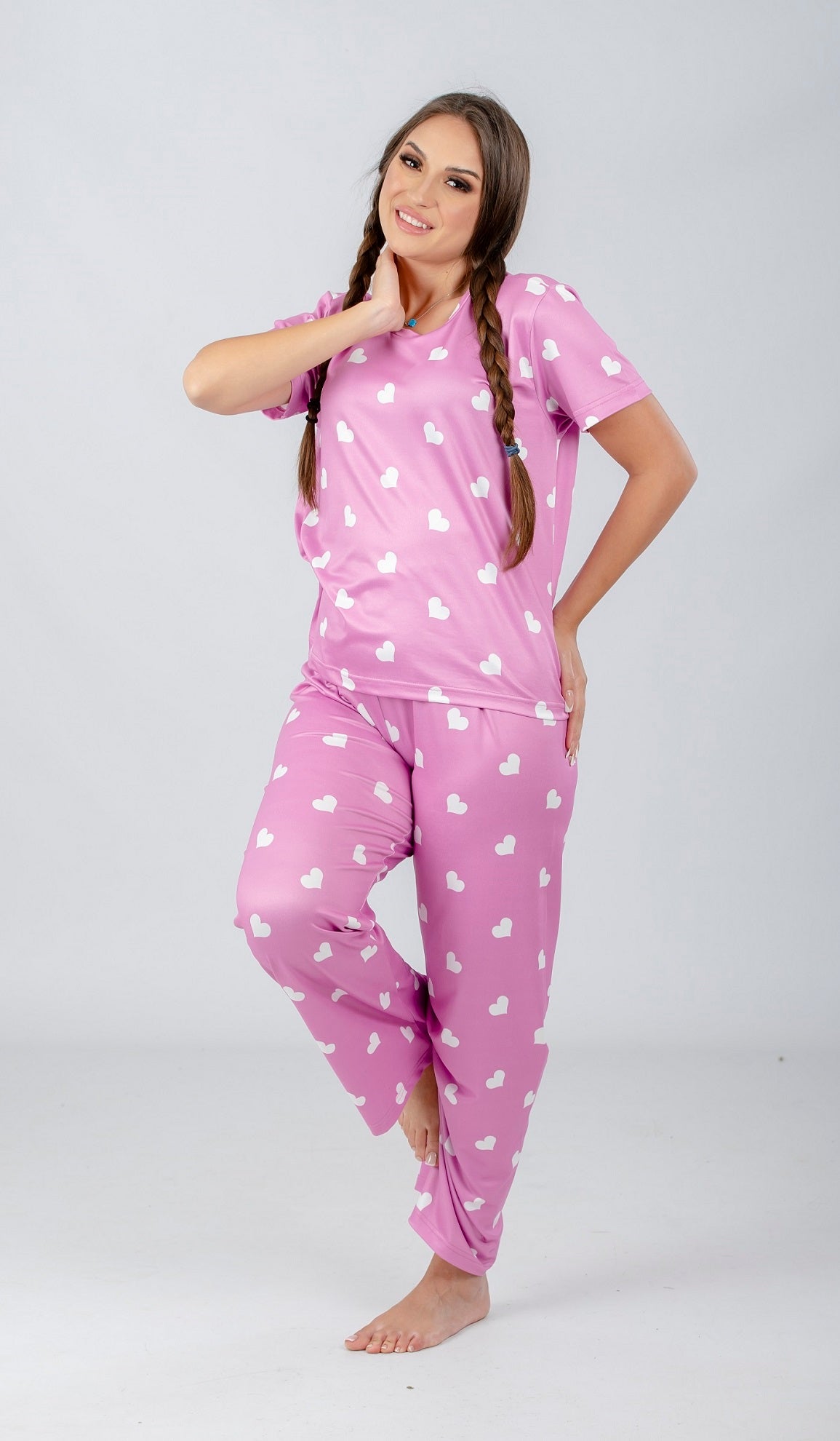 Heart Printed Pajama Set