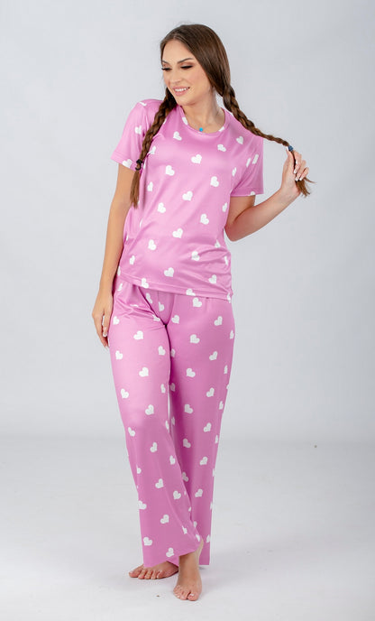 Heart Printed Pajama Set