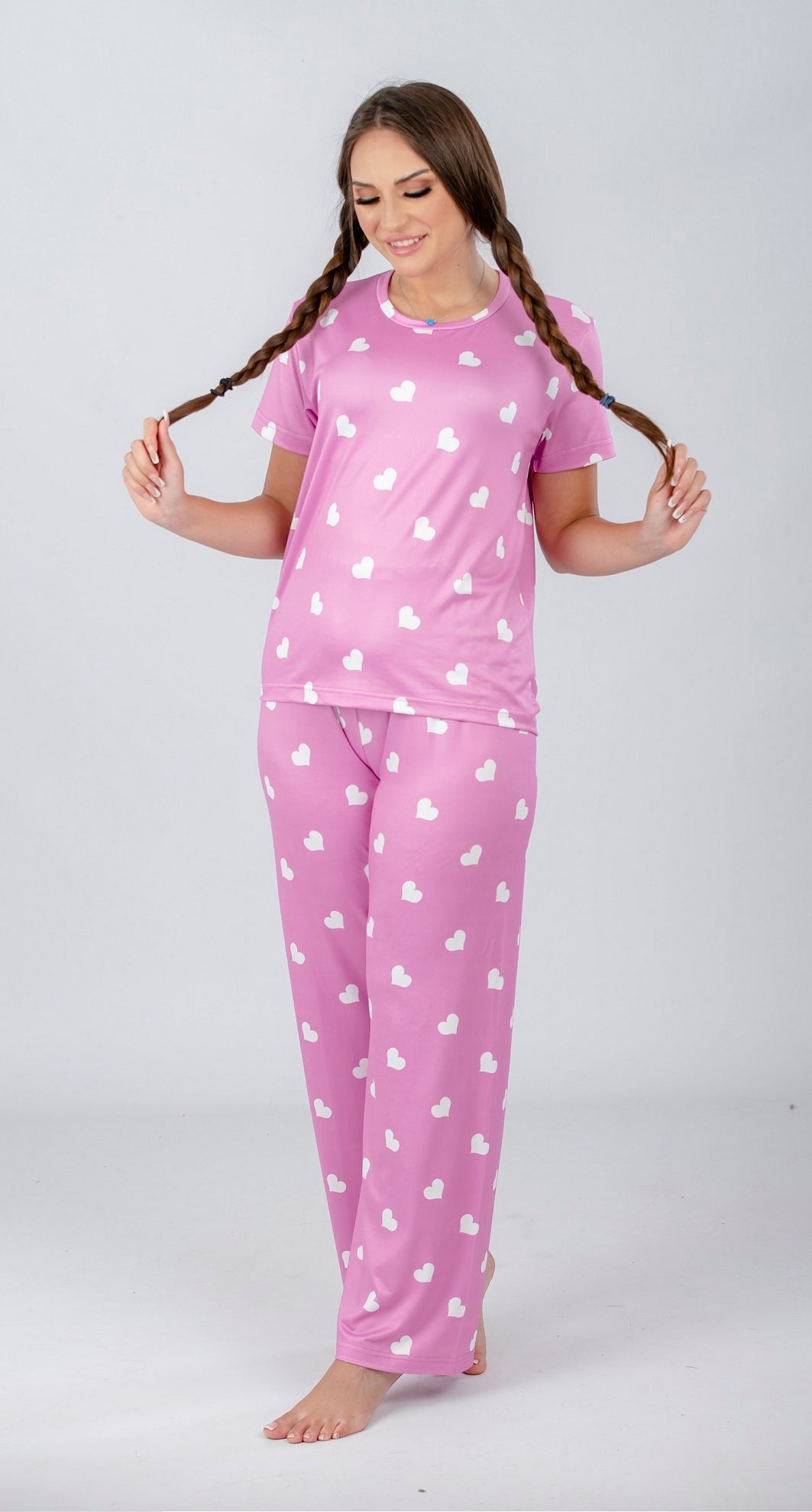 Heart Printed Pajama Set