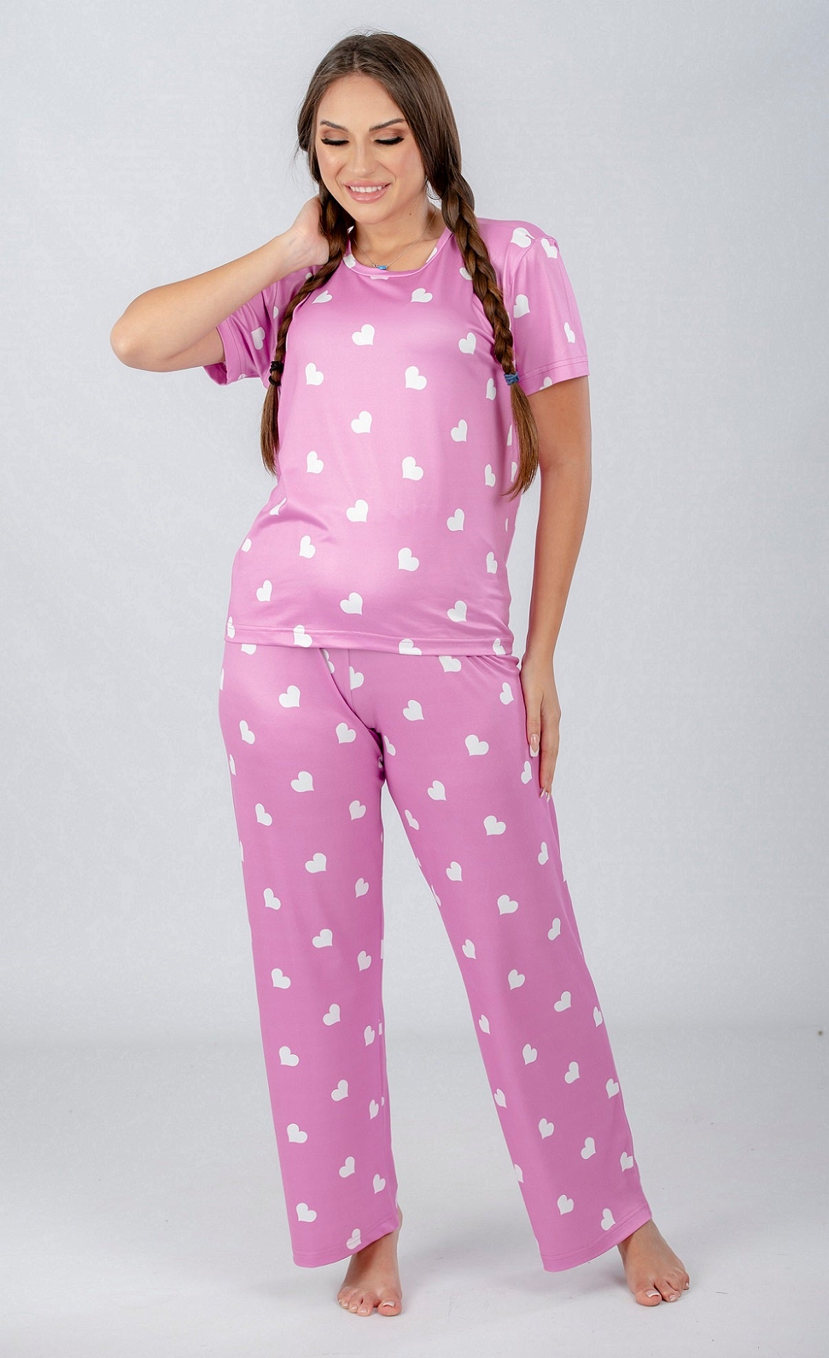 Heart Printed Pajama Set